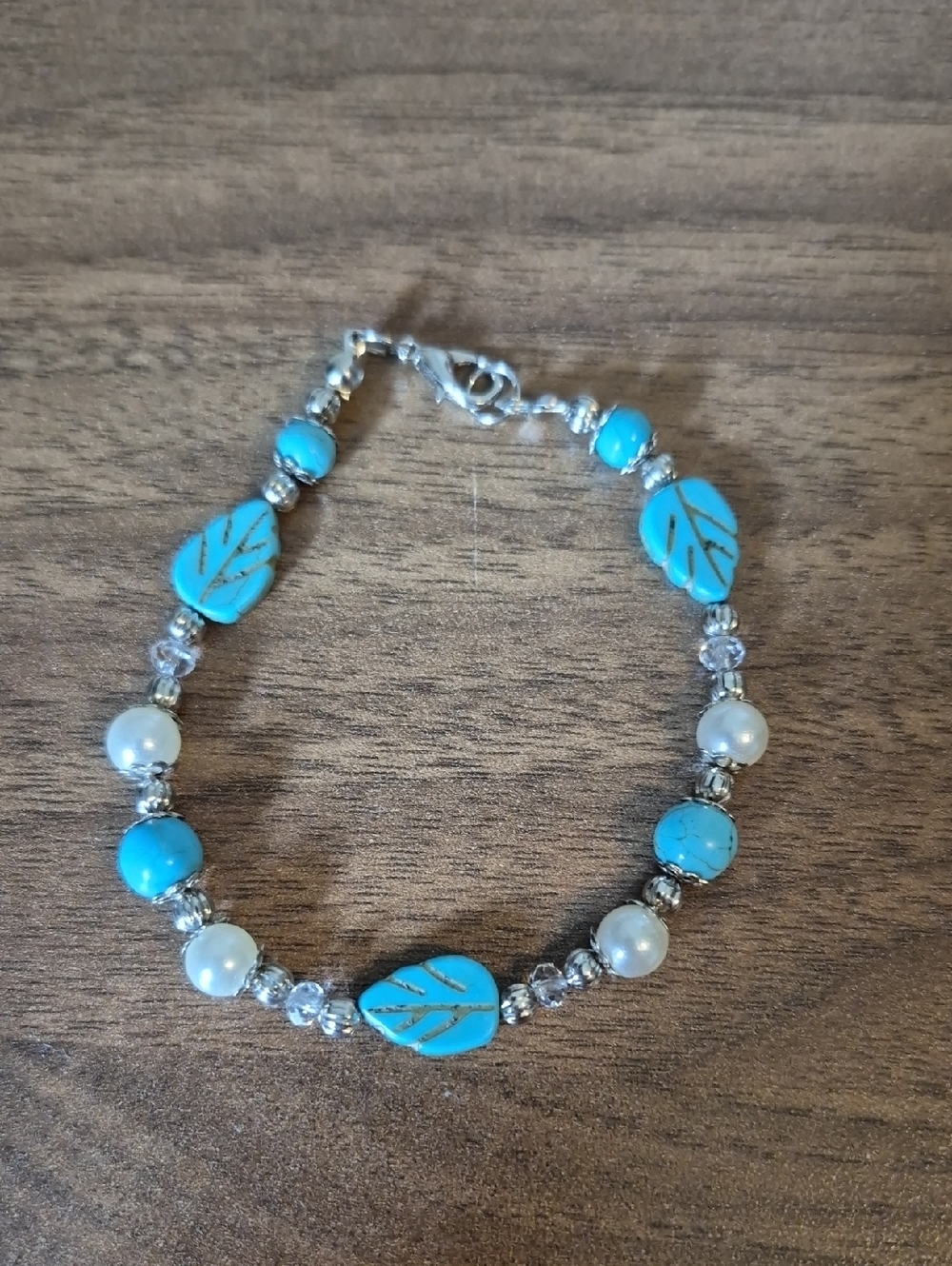 #2 Turquoise Leaf Beaded Bracelet - Women Jewelry